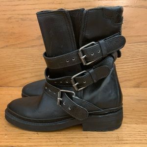 New ASH Black Letter Half Boots Size 7 EUR 37